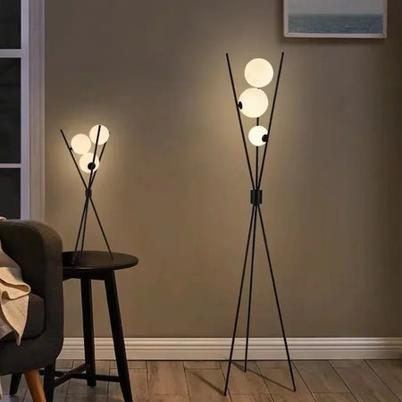 Floor Lamp - Artpad Nordic Black Tripod 3D Moon Shade SW-36210789 - SWEET-LIGHTS