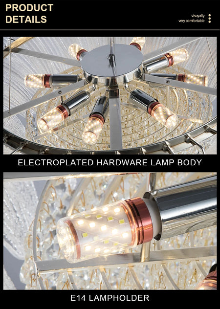 Chandelier - French Designer Crystal Chandelier Adjustable Height SW-36210345 - SWEET-LIGHTS