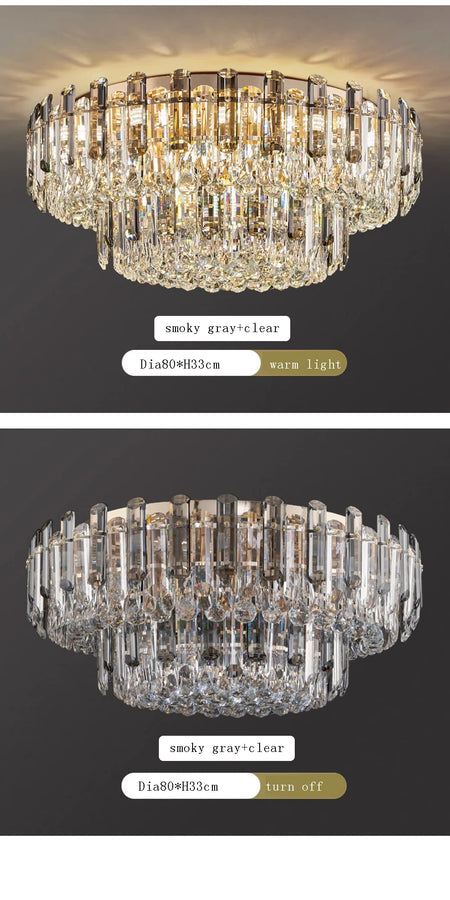Chandelier - Modern Luxury Clear Amber Crystal Ceiling Lamp Elegant LED Lighting SW-36210234 - SWEET-LIGHTS