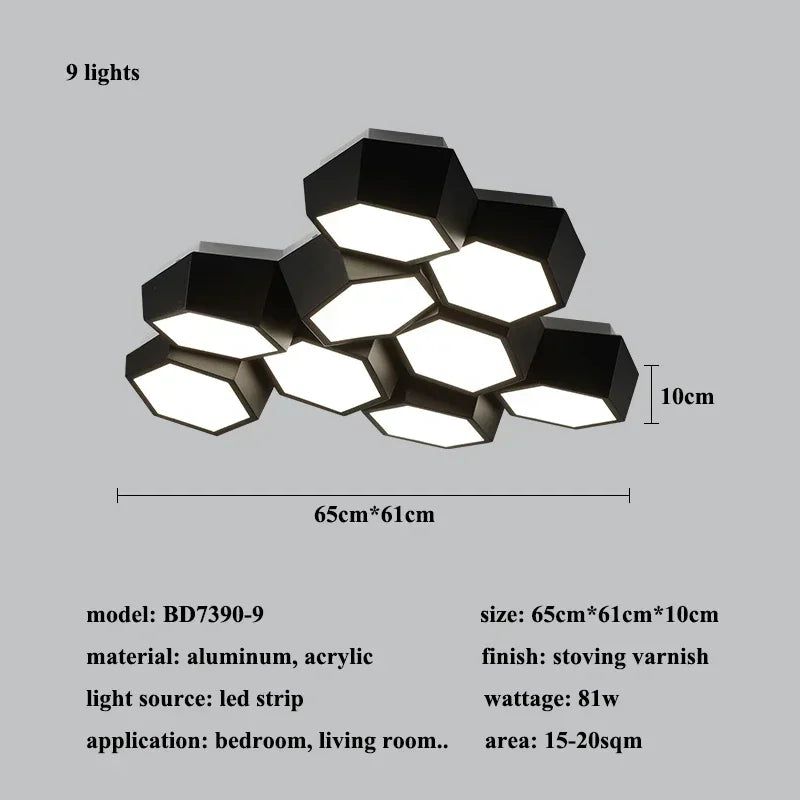 Ceiling Light - Nordic Designer Honeycomb Ceiling Lamp LED Alloy SW-36210345 - SWEET-LIGHTS