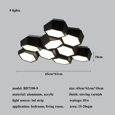 Ceiling Light - Nordic Designer Honeycomb Ceiling Lamp LED Alloy SW-36210345 - SWEET-LIGHTS