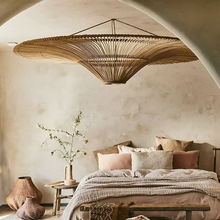 Pendant Light - Wabi Sabi Japanese Rattan Wicker Chandelier SW-36210987 - SWEET-LIGHTS