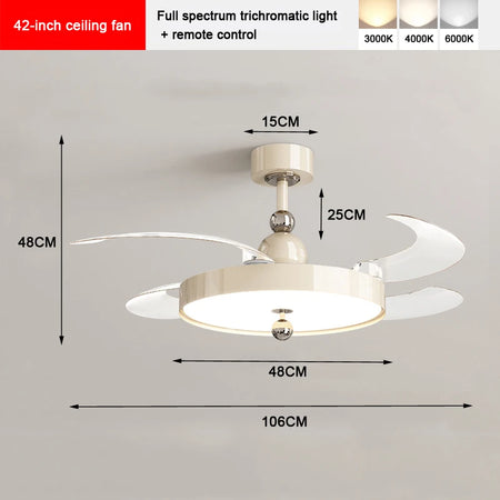 Fans - Modern LED Invisible Fan Lamp With Remote Control SW-36210437 - SWEET-LIGHTS