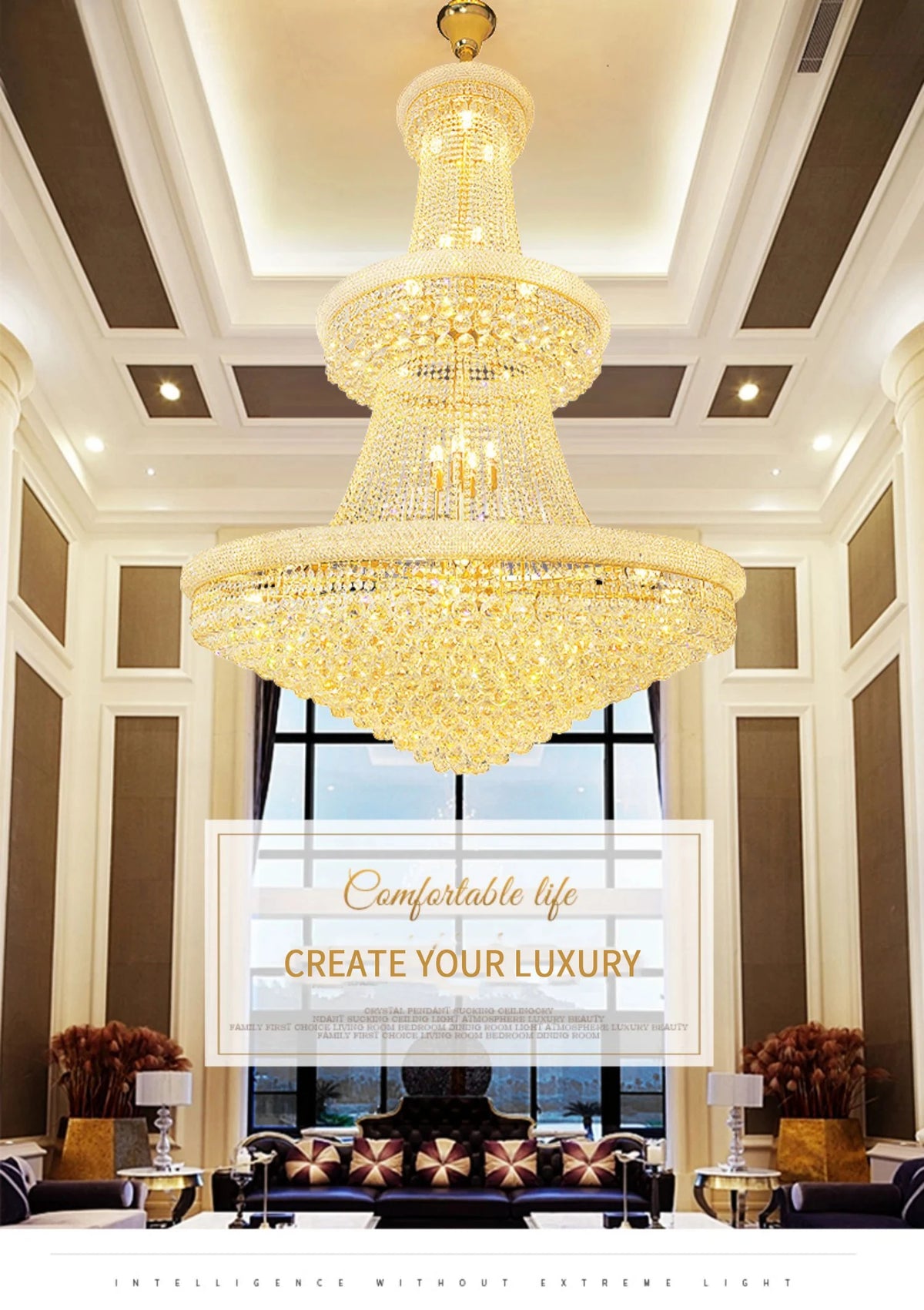 Chandelier - Luxury Living Room Crystal Staircase Chrome Lighting SW-36210789 - SWEET-LIGHTS