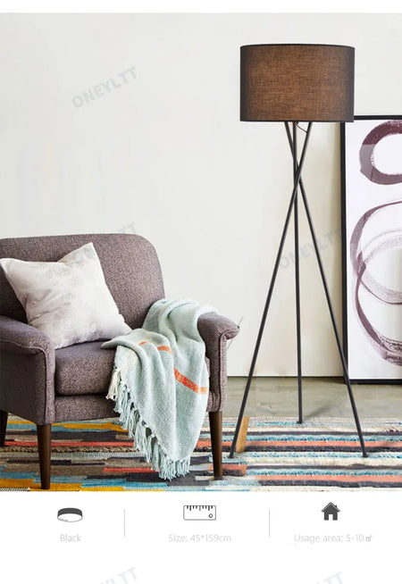 Floor Lamp - Scandinavian Fabric Led Tripod Design Light SW-36210347 - SWEET-LIGHTS