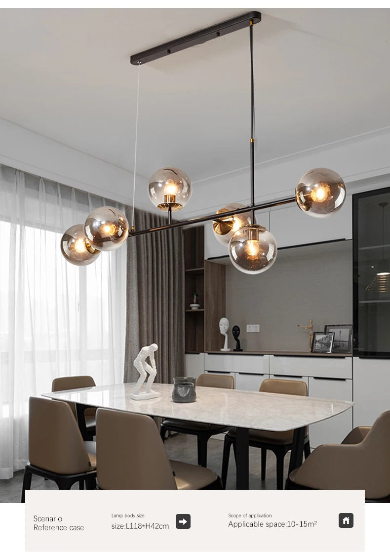 Pendant Light - Modern Minimalist Glass Ball Chandelier For Dining Room Kitchen Island Living Room SW-36210345 - SWEET-LIGHTS