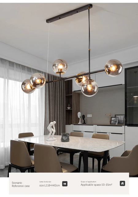Pendant Light - Modern Minimalist Glass Ball Chandelier For Dining Room Kitchen Island Living Room SW-36210345 - SWEET-LIGHTS