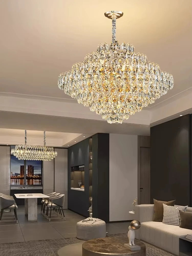 Chandelier - Luxury Crystal Big Chandeliers for Living Room Decor Modern Art Designer Luminaire Hight Ceiling Pendant Home Lamps Hall SW-36210927 - SWEET-LIGHTS
