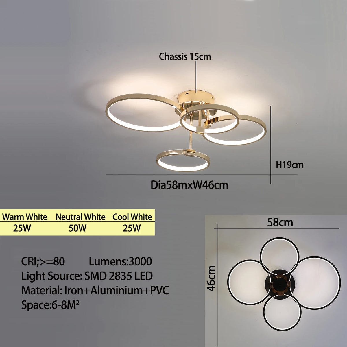 Ceiling Light - Modern Dimmable LED Chandelier with Remote SW-36210789 - SWEET-LIGHTS