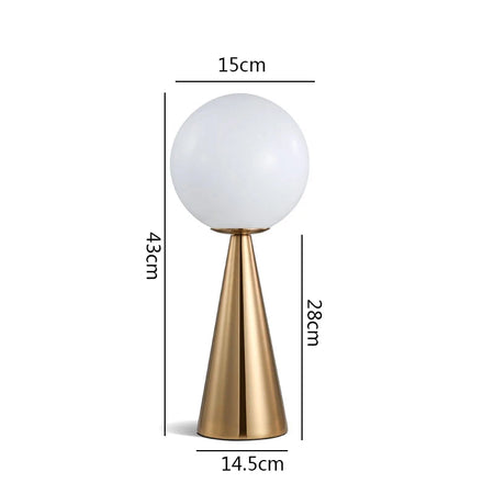 Table Lamp - Postmodern Bedside Art Cone Golden Glass SW-36210345 - SWEET-LIGHTS