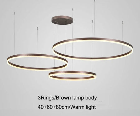 Pendant Light - Modern Ring Design LED Chandelier Gold for Living Dining Room Office Bedroom Home Decor SW-36210345 - SWEET-LIGHTS