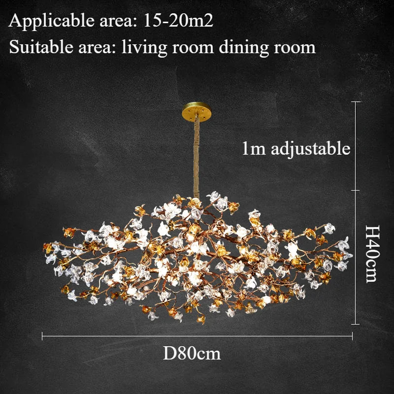 Chandelier - Style Vintage Copper Flower LED Light SW-36210458 - SWEET-LIGHTS