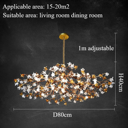 Chandelier - Style Vintage Copper Flower LED Light SW-36210458 - SWEET-LIGHTS