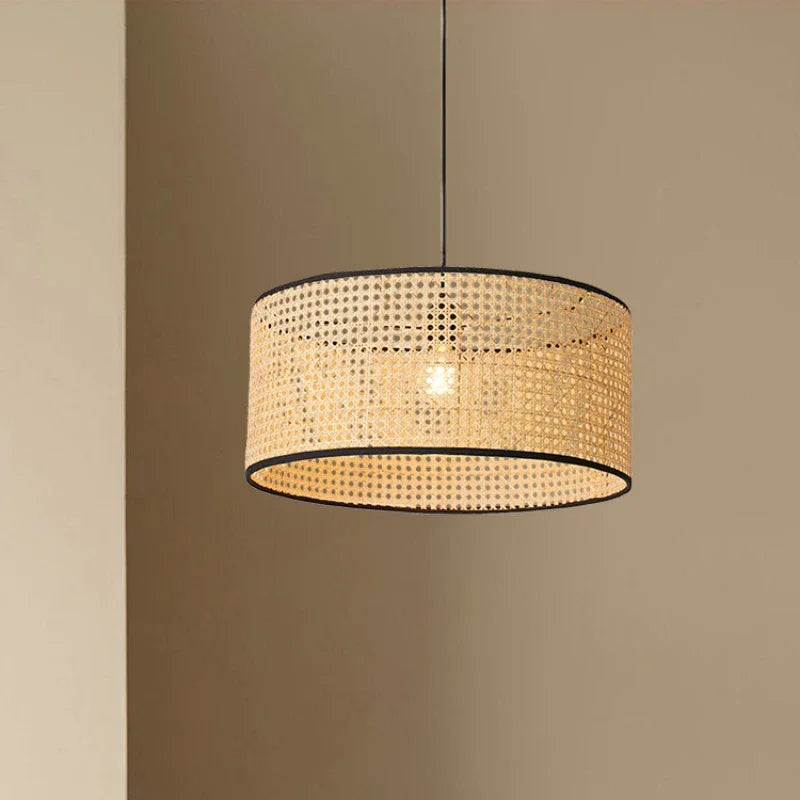 Lampshade - Rattan Hanging Lamp Shade Handwoven Drum Light SW-36210457 - SWEET-LIGHTS