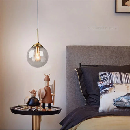 Pendant Light - Nordic Gray Glass Ball Island Pendant Lamp SW-36210678 - SWEET-LIGHTS