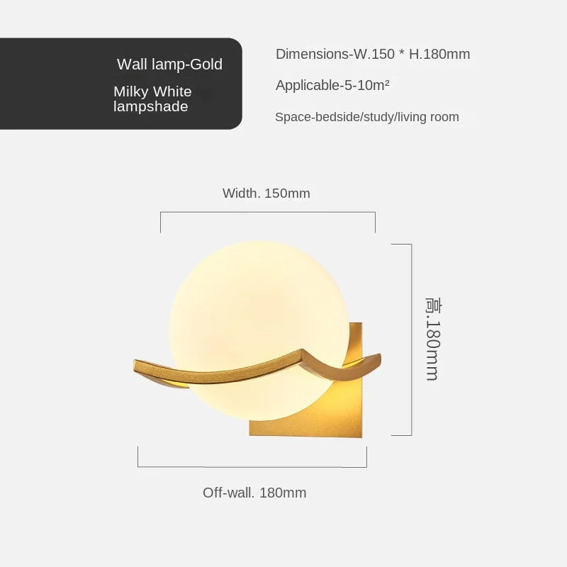 Wall Light - Modern Led Gold Glass Ball Lamp for Indoor Lighting SW-36210347 - SWEET-LIGHTS