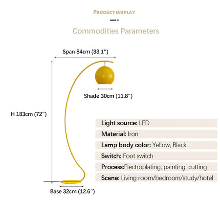 Floor Lamp - ULANI Nordic Yellow Fishing LED Decorative Light SW-36210124 - SWEET-LIGHTS