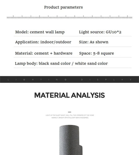Outdoor Light - Industrial Concrete Wall Light Outdoor Waterproof Villa Garden Double Head Sconce Spotlight LED SW-36210345 - SWEET-LIGHTS