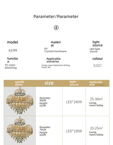 Chandelier - Home Decoration Crystal Chandelier Luxury Villa Lighting SW-36210458 - SWEET-LIGHTS