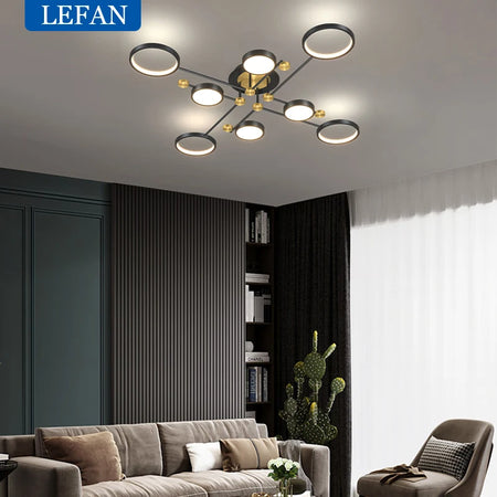 Ceiling Light - Modern LED Chandelier Gold Frame Indoor SW-36210347 - SWEET-LIGHTS