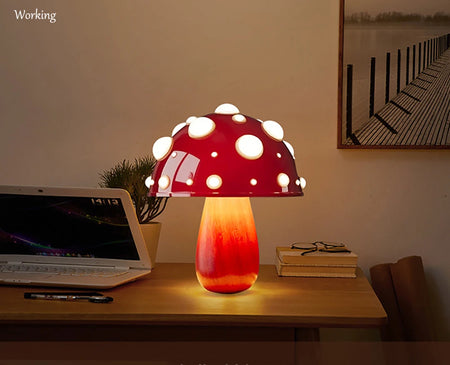 Table Lamp - Fly Amanita Mushroom Lamp with Dual Color LED G9 Bulb USB Rechargeable Desk Light SW-36210458 - SWEET-LIGHTS