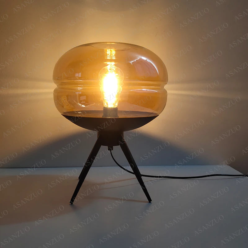 Table Lamp - Modern Blue Glass E27 Desk Lamp for Bedroom Decor SW-36210457 - SWEET-LIGHTS