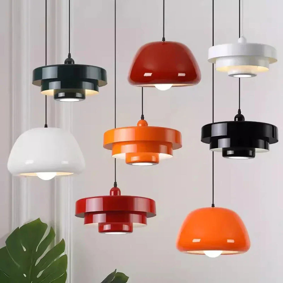 Pendant Light - Nordic LED Macaron Fixture Carbon Steel White Dark Green Orange for Restaurant Living Rooms SW-36210724 - SWEET-LIGHTS