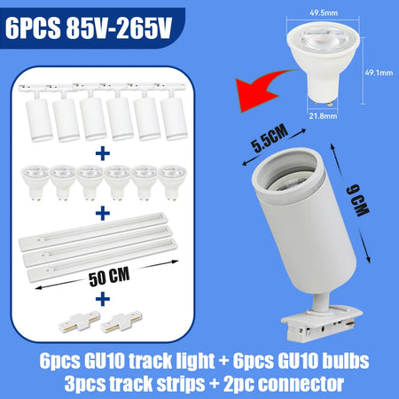 Spotlight - Led GU10 Track Light Rail Ceiling Spot Fixture SW-36210897 - SWEET-LIGHTS