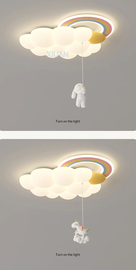 Children Lighting - Cartoon Cloud Rainbow Ceiling Light Bear Horse Rabbit Bedroom Lamps Eye Care Chandelier SW-36210345 - SWEET-LIGHTS