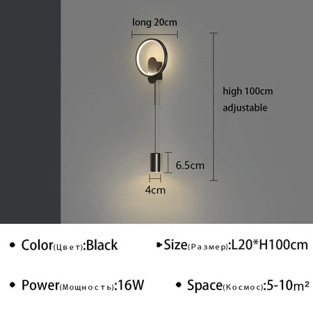 Wall Light - LED Wall Lamp Hallway Aisle Bedroom Sconce Modern Black Gold Fixture SW-36210348 - SWEET-LIGHTS