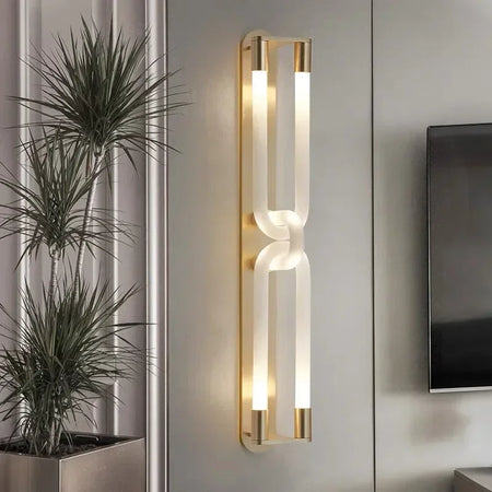 Wall Light - Nordic Art Design LED Wall Lights Gold Black Metal White Acrylic Tube Home Deco Wall Decor SW-36210478 - SWEET-LIGHTS
