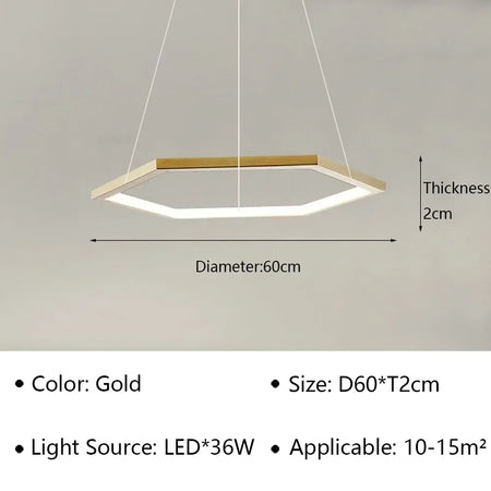 Pendant Light - Modern Luxury Gold Hexagon LED Chandelier SW-36210578 - SWEET-LIGHTS