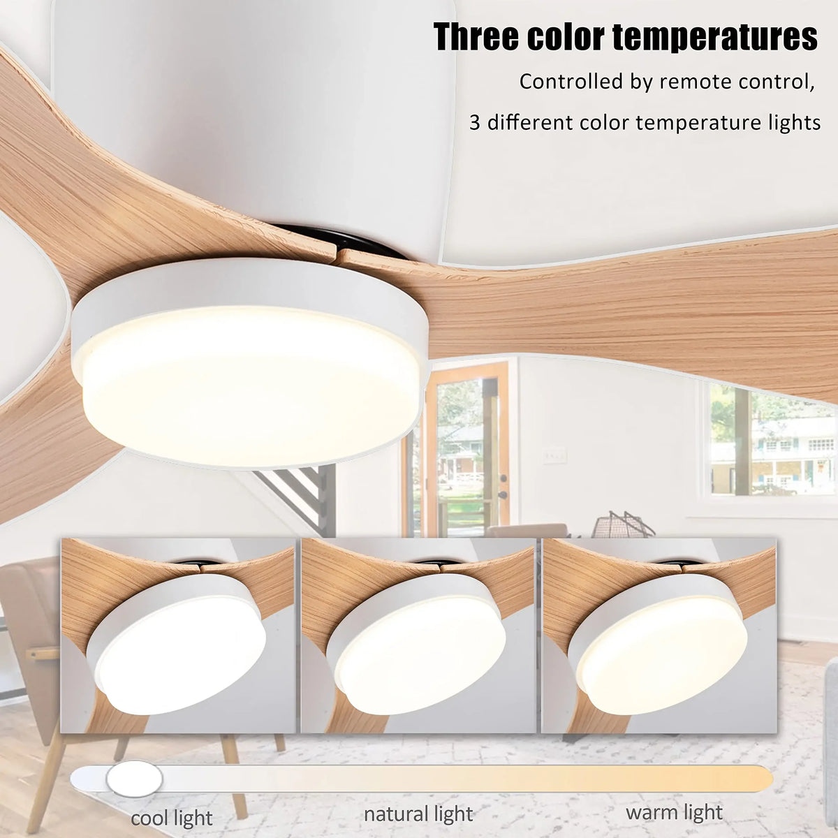Fans - Modern Led Ceiling Fan 42 52 Inch DC Motor 6 Speeds Remote SW-36210034 - SWEET-LIGHTS