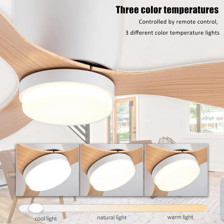 Fans - Modern Led Ceiling Fan 42 52 Inch DC Motor 6 Speeds Remote SW-36210034 - SWEET-LIGHTS