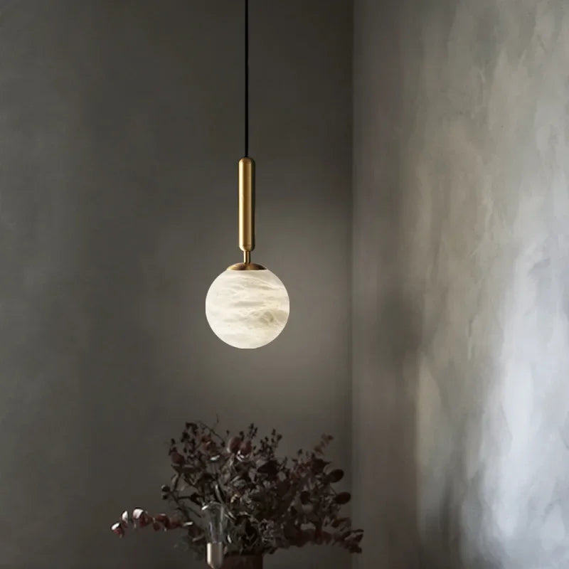 Pendant Light - Modern Marble All Copper Single Head Lamp SW-36210789 - SWEET-LIGHTS