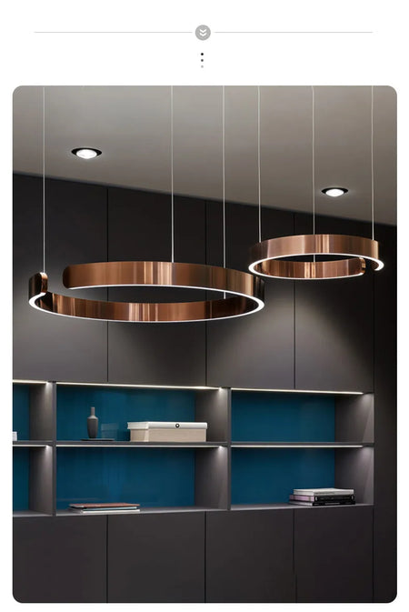 Pendant Light - Nordic Ring Led Pendant Lamps Dimmable Black Gold Home Decor Fixture SW-36210345 - SWEET-LIGHTS