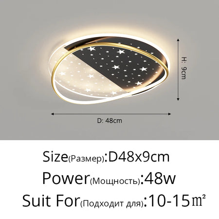 Ceiling Light - New Modern LED Black/Gold with Remote Control SW-36210678 - SWEET-LIGHTS