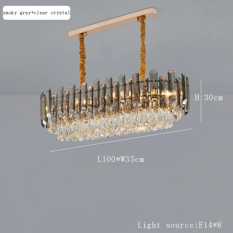 Chandelier - Modern Luxury Clear Amber Crystal Ceiling Lamp Elegant LED Lighting SW-36210234 - SWEET-LIGHTS