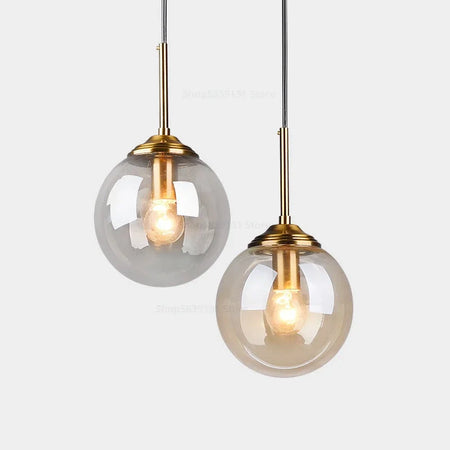 Pendant Light - Nordic Gray Glass Ball Island Pendant Lamp SW-36210678 - SWEET-LIGHTS