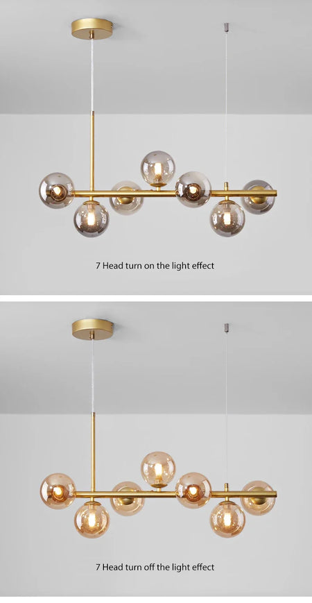 Pendant Light - Modern Long Dining Room Chandelier Glass Ball Lampshade Light Over The Table Kitchen Office Pendant Lamp Home Decor Luminaires SW-36210789 - SWEET-LIGHTS
