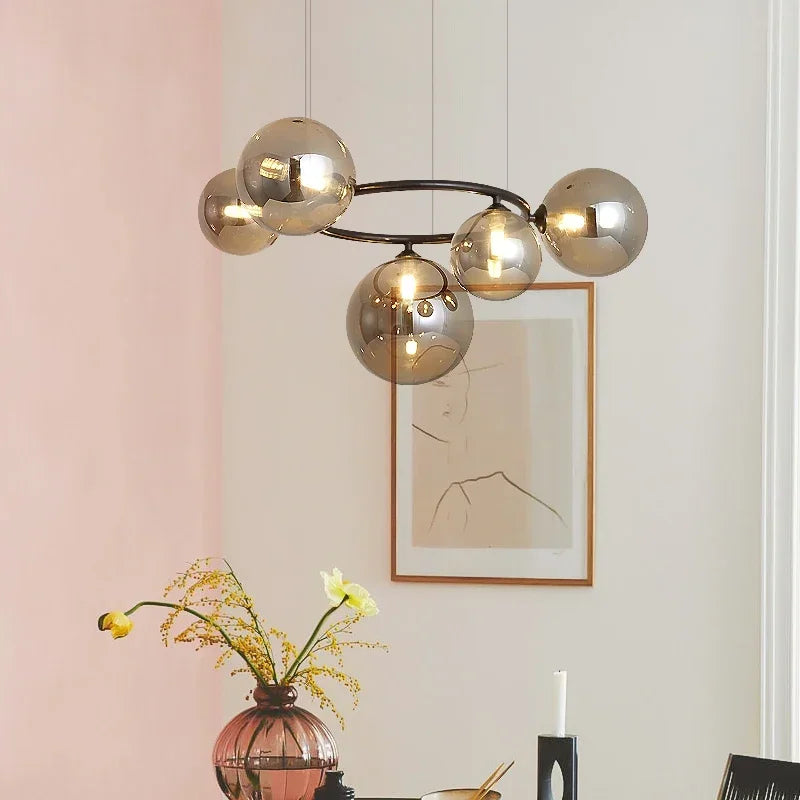 Pendant Light - Magic Beans Chandelier Smoke Grey Glass SW-36210789 - SWEET-LIGHTS