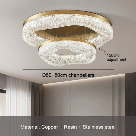 Ceiling Light - AiPaiTe Gold Rounded Copper Chandelier SW-36210579 - SWEET-LIGHTS