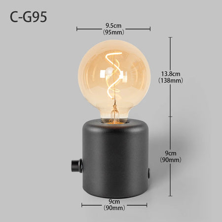 Table Lamp - Vintage Wood E27 Night Light EU Plug Retro Design SW-36210987 - SWEET-LIGHTS
