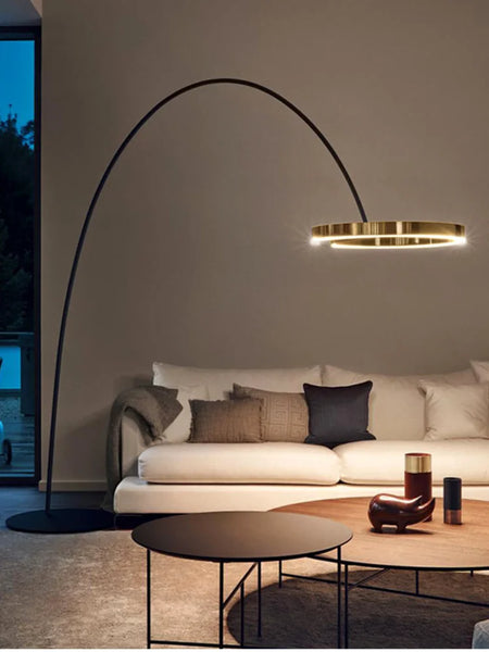 Floor Lamp - Italian Arc Gold Black LED Fishing Ring Light SW-36210829 - SWEET-LIGHTS
