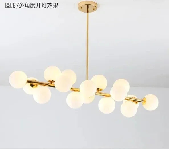 Pendant Light - Nordic LED Glass Ball Chandelier Gold Black Home Decor Lamp SW-36210234 - SWEET-LIGHTS