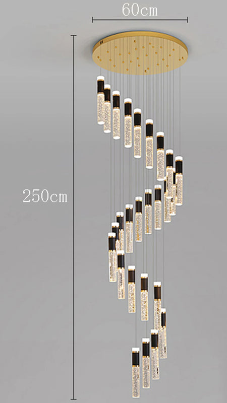 Pendant Light - Modern Crystal Stair Chandelier LED Indoor Lighting SW-36210457 - SWEET-LIGHTS