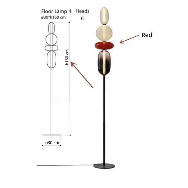 Floor Lamp - Italian Colored Glass LED Designer Light SW-36210458 - SWEET-LIGHTS