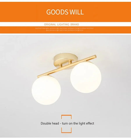 Ceiling Light - Nordic LED Iron Glass Lamp Gold Corridor Aisle SW-36210789 - SWEET-LIGHTS