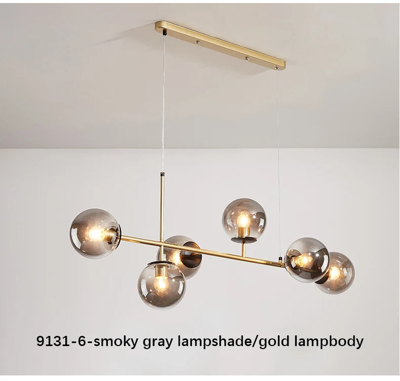 Pendant Light - Modern Minimalist Glass Ball Chandelier For Dining Room Kitchen Island Living Room SW-36210345 - SWEET-LIGHTS