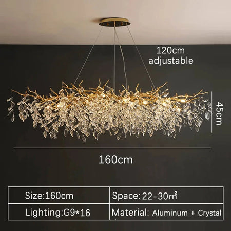 Chandelier - Luxury Gold Crystal LED Pendant Lamp Indoor Villa Lighting SW-36210457 - SWEET-LIGHTS
